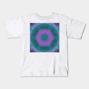 Weave Mandala Blue and Pink Kids T-Shirt